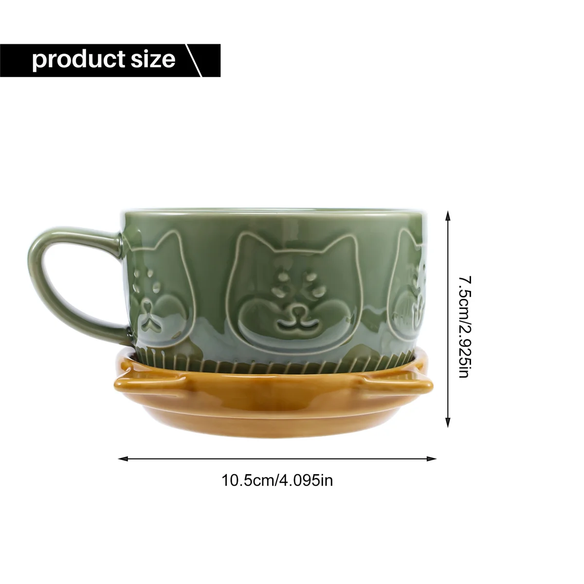 Tazza Giapponese Carina In Ceramica Shiba Inu Panda Tazza Da Caffè Con Coperchio Casa Coppia Tazza Da Colazione Al Latte Tazza D'Acqua (Verde)