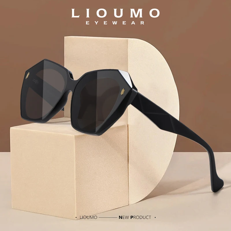 LIOUMO  Brand Design Sungasses For Women Poarized Fashion Gasses Men Anti-Gare Driving Gogges Gradient Tea_voghion.com
