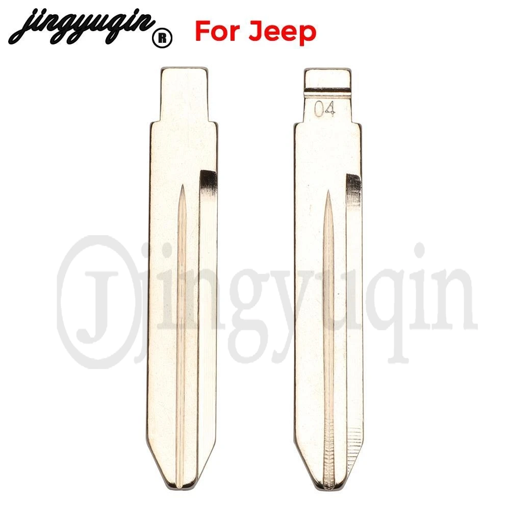 

jingyuqin 10pcs Metal Blank Uncut Flip KD Remote Key Blade Type #04 for Jeep Auto Car Key Blade Replacement