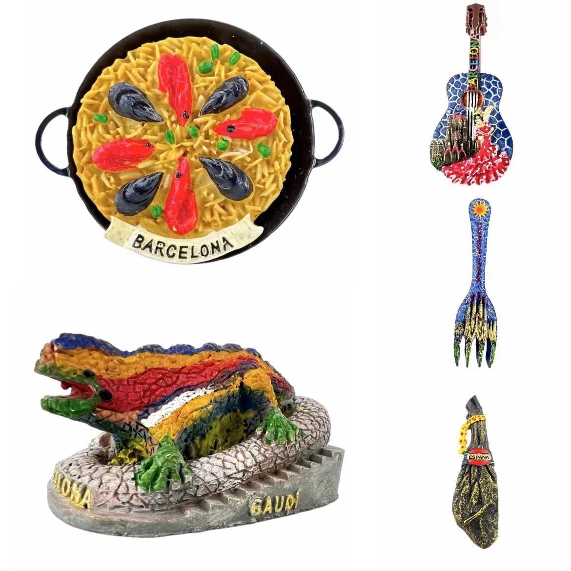Mosaico Stile Barcellona Spagna 3D Frigo Magnete Turistico Souvenir Regalo, Casa e Cucina Decorazione Adesivo Magnetico Barcellona Spagna Frigorifero