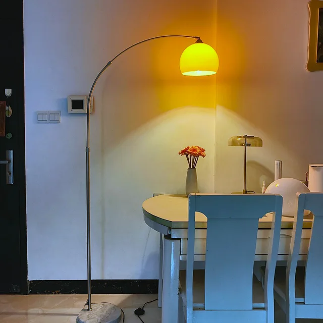 Modern Minimalist Floor Lamps Sofa Bedside Led Floor Lamp Table White Orange Fishing Long Stand Light Room Decoration Small Size