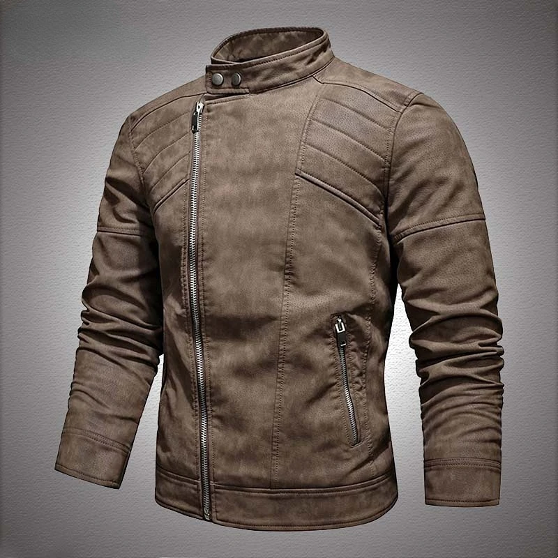 2025 mode veste en cuir hommes hiver polaire chaud fermeture éclair moto manteaux