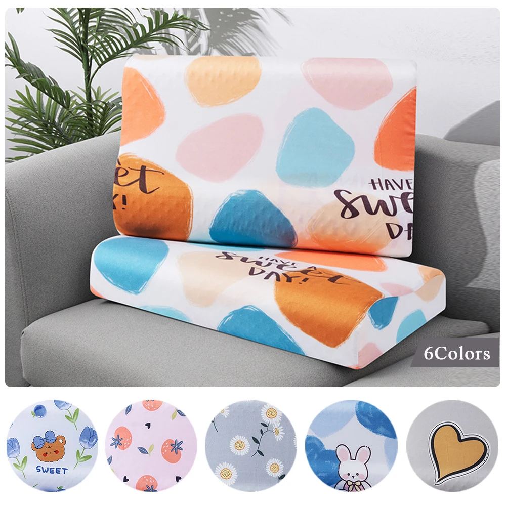 

30x50cm/40x60cm Washable Pillowcase For Latex Pillow Adult Children Latex Pillow Cover Cartoon Printed Sleeping Pillow Cover 1PC