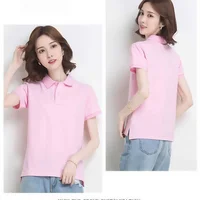 Summer Polo Shirts Korean Style Women Cool Ice Silk Short Sleeve Shirt Breathable Quick Dry Casual Golf Shirts Pullover Tee Tops - Image 2
