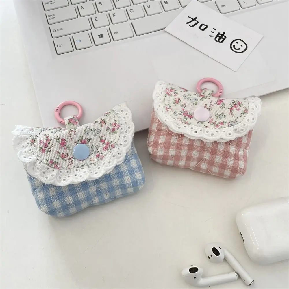 Cute Mini Earphone Storage Bag Multifunctional Keychain Headphone Case Pouch Portable Polyester Small Wallet