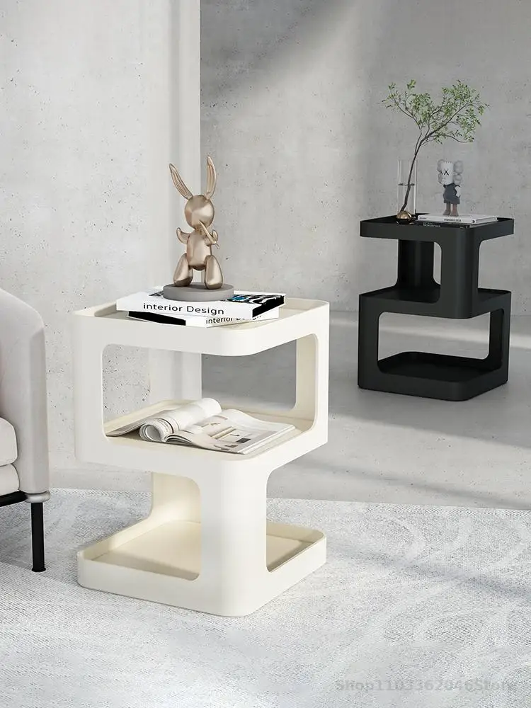 Light Luxury Living Room Sofa Side Table Side Cabinet Modern Simple Bedside Table Wrought Iron Creative Bedside Small Coffee