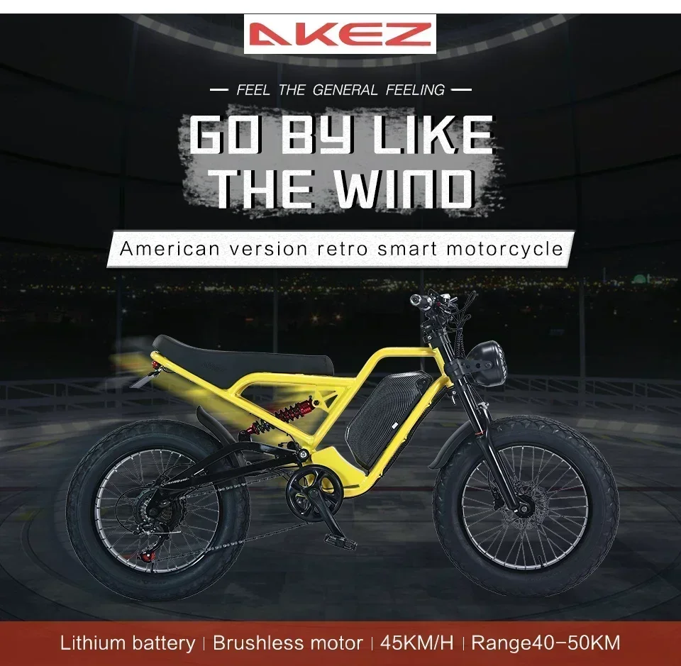 Electric Bicycle for Adult, Lithium Battery, 750W, 1500W, 20 in, 45 km/h, 18Ah, Electric Bicycle