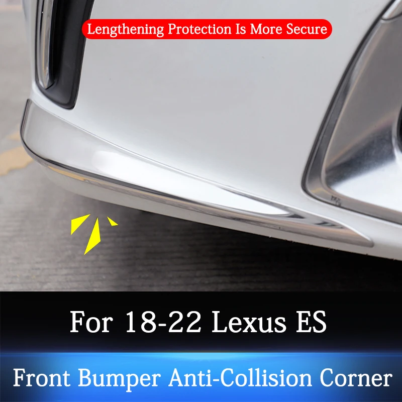 QHCP Car Front Bumper Corner Protective Strip Stainless Steel Anti
