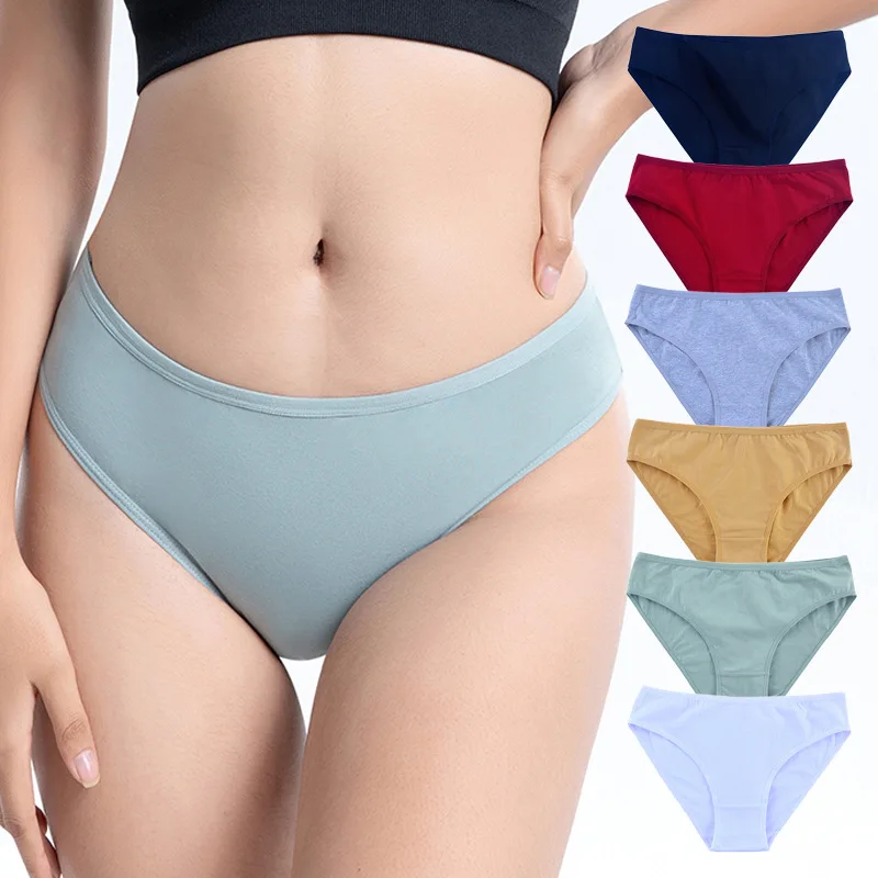 Women Panties Girl Sexy Underwear Solid Color Middle-Waisted Briefs Female Ventilation Soft Cotton Women's Underpants women panties female underwear cotton panties womens underwear