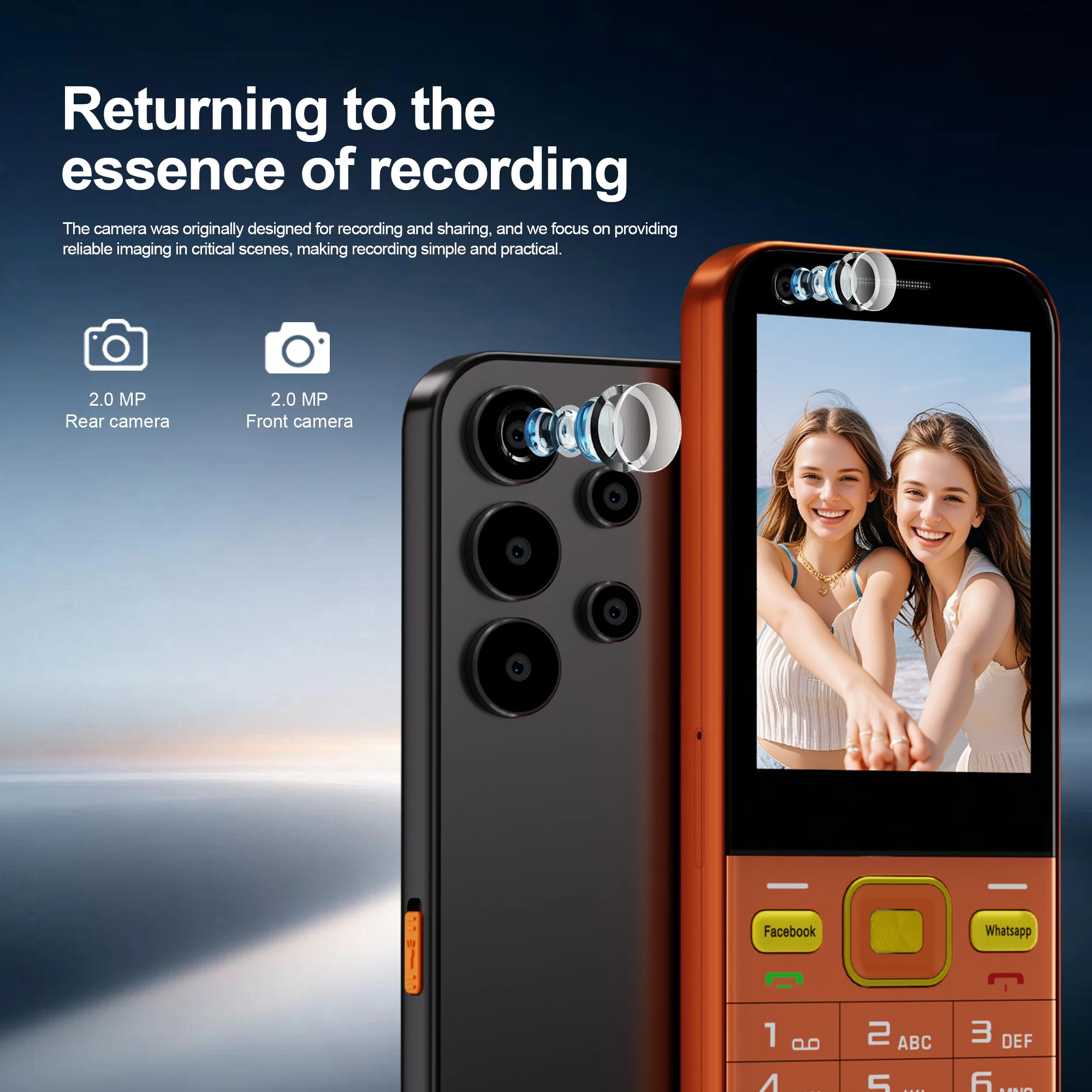 SERVO F8 Ultra 4G Smartphone Dual SIM Standby Android 8.1System 2GB+16GB Facebook Flashlight WiFi 2.8" Touch Screen Button Phone