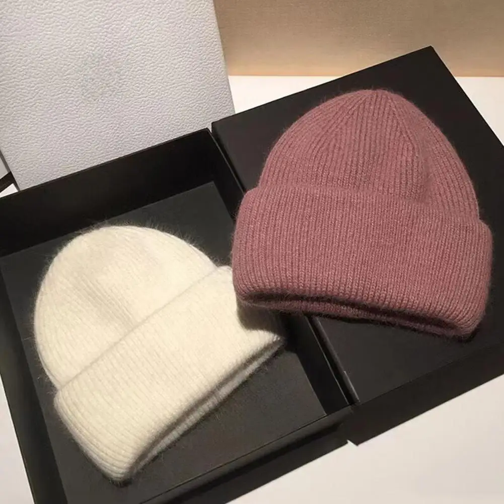 

Warm Beanie Hat Men Women Beanie Hat Unisex Winter Imitation Rabbit Fur Hat for Men Women Warm Knit Beanie with High Elasticity