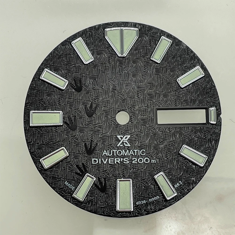 NH36 dial double calendar mechanical watch green luminous watch accessories diameter 28.5m