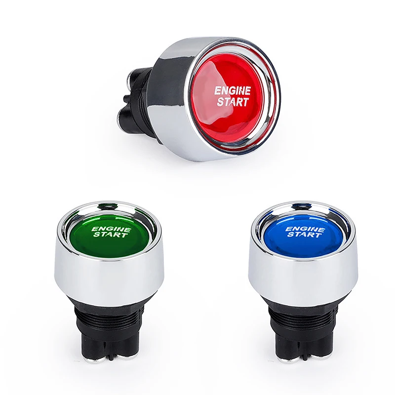 Cars Marine Engine Start Ignition Switch 12V/24V Momentary Keyless Push Button Starter Switches ON OFF 5pcs waterproof momentary push button switch 12mm normal open no mini micro switch on off 125v 3a 14pcs 7 colors