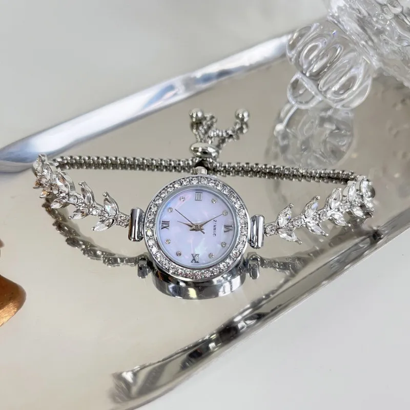 Luxury Mermaid Light Women Watch Diamond Adjustable Bracelet Quartz Movement
