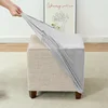 1pc Velvet Ottoman Cover Square Solid Color Footrest Slipcovers Elastic House Pouf Stool Cover Living Room Furniture Protector 5