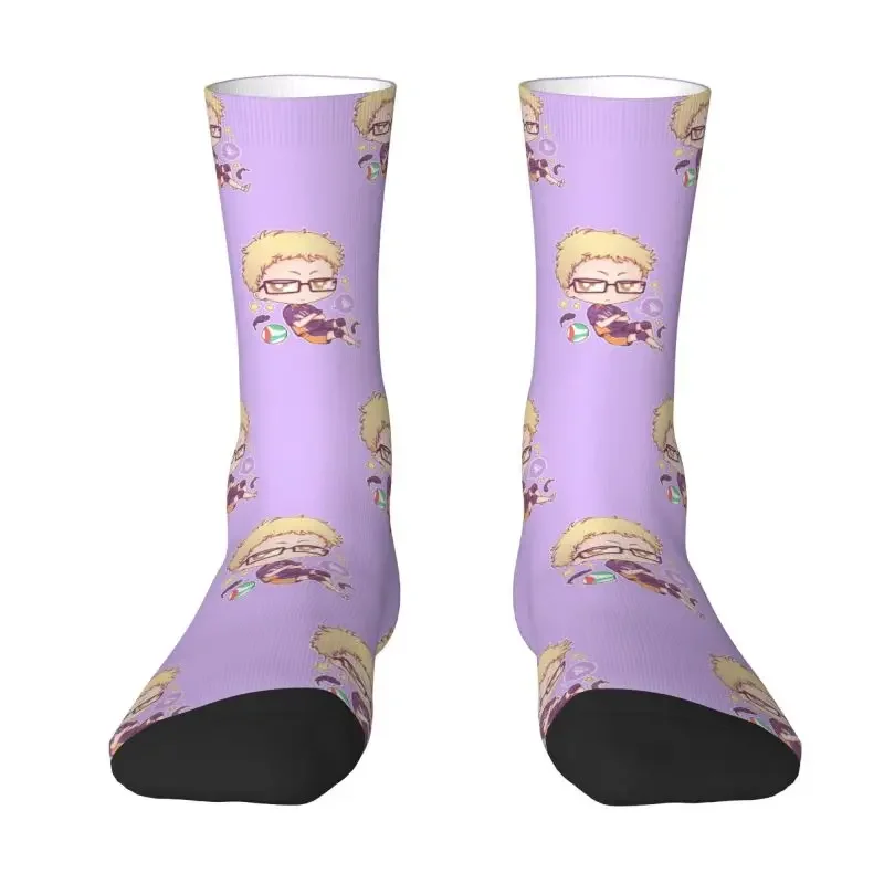 

Kawaii Print Haikyuu Tsukishima Kei Socks for Women Men Stretchy Summer Autumn Winter Volleyball Anime Manga Crew Socks