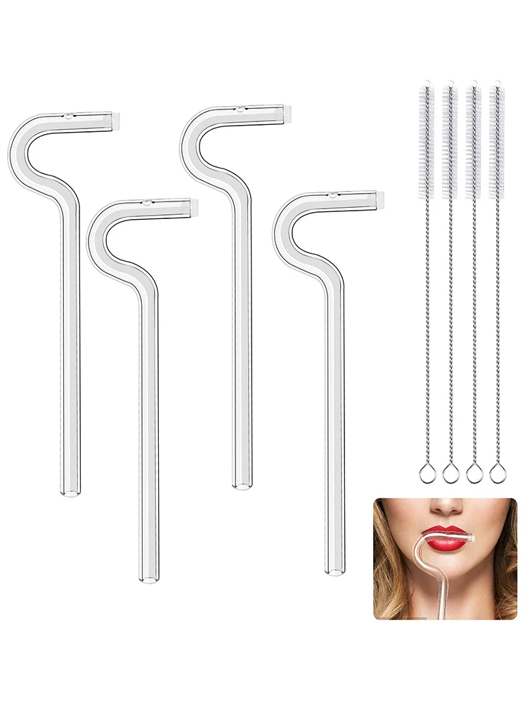 Anti Wrinkle Straw Reusable Stainless Steel Drinking Flute Curved