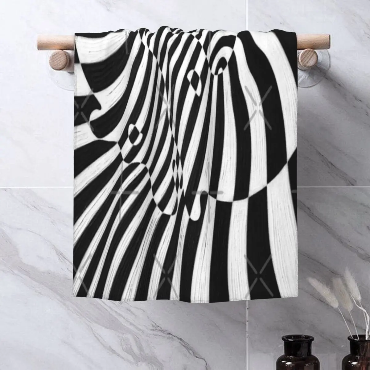 

Zebras By Victor Vasarely 2 Towels Face Towel Gym Towel Shower Robe Towel For Girls Cotton Bath Towels