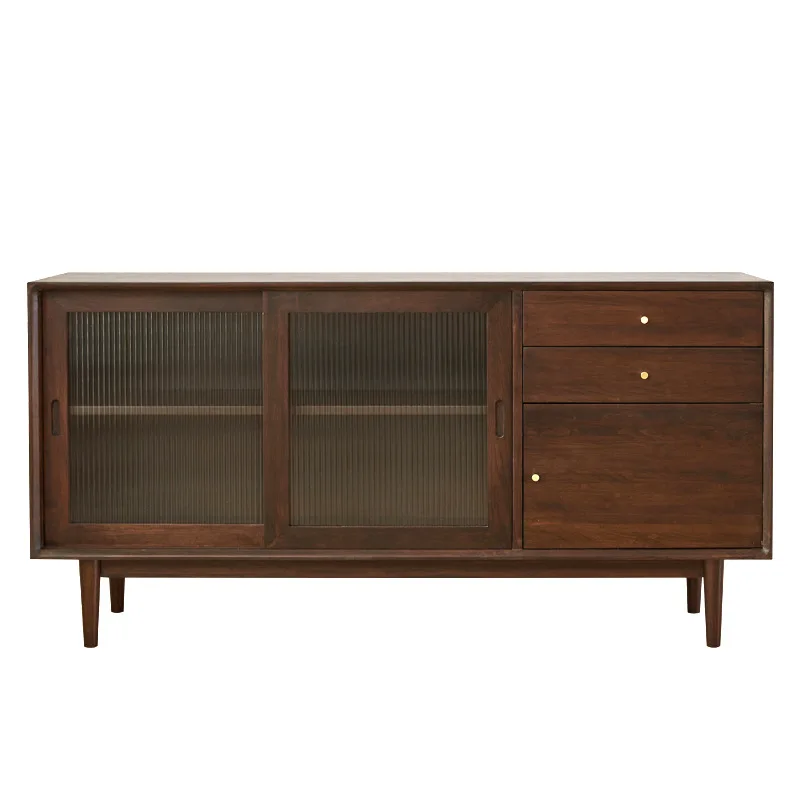 Japanese Wabi-Sabi Style Sideboard Cherry Wood Storage Cabinet Solid Wood Kitchen Cupboard Wall-Mounted Furniture Cajonera FYSD