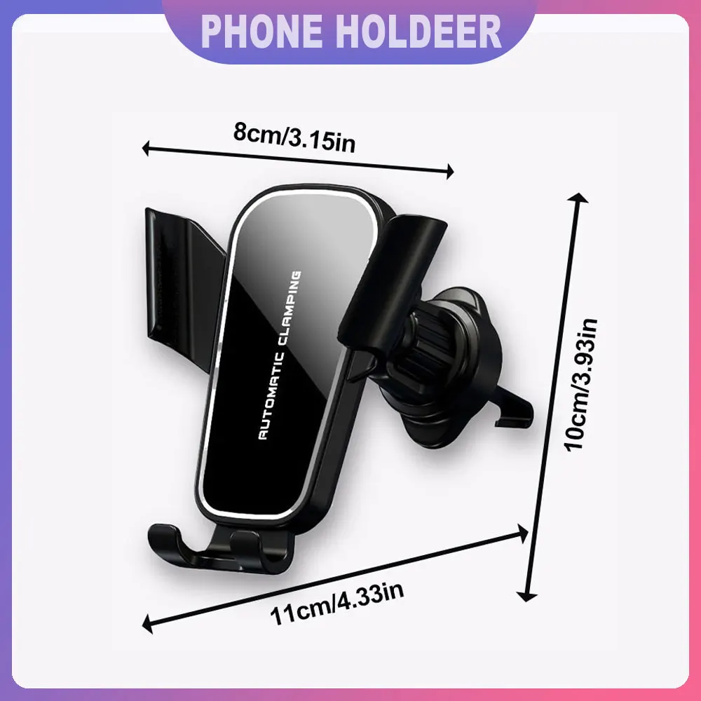 Supporto per telefono per auto Supporto per clip per presa d'aria per auto Supporto per cellulare Supporto GPS per smartphone per dispositivi mobili da 5-7 pollici Accessori per auto - Image 6