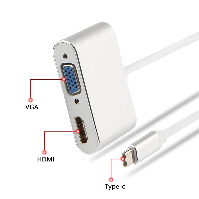 4K Type C to HDMI-compatible USB C 3.0 VGA PD Adapter Dock Hub for Macbook Samsung S20 Dex for Huawei Xiaomi