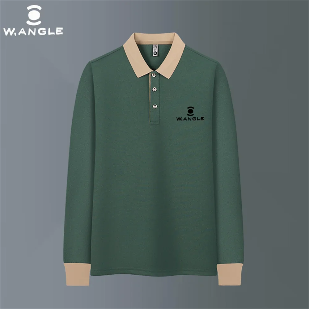 WANGLE 남녀공용 골프 상의 용수철, 캐주얼 비즈니스 티셔츠, 야외 스포츠, 빠른 건조, 긴팔 폴로 셔츠, 패션