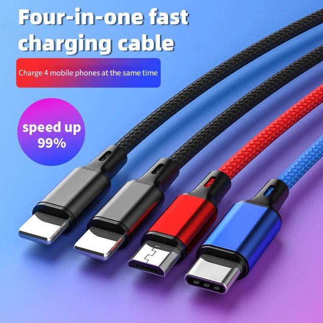 3 in1 Charging Cable Multi Usb Port Multiple Usb Charging Cord Type C Micro  Charger Mobile Phone Wire For iPhone 14 13 12 Huawei - AliExpress