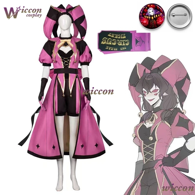 Costume Cosplay Cos Room TFC The Freak Circus Columbina - Abito da Clown Rosa dell'Angelo - Abbigliamento Spaventoso Yandere Horror - immagine 3