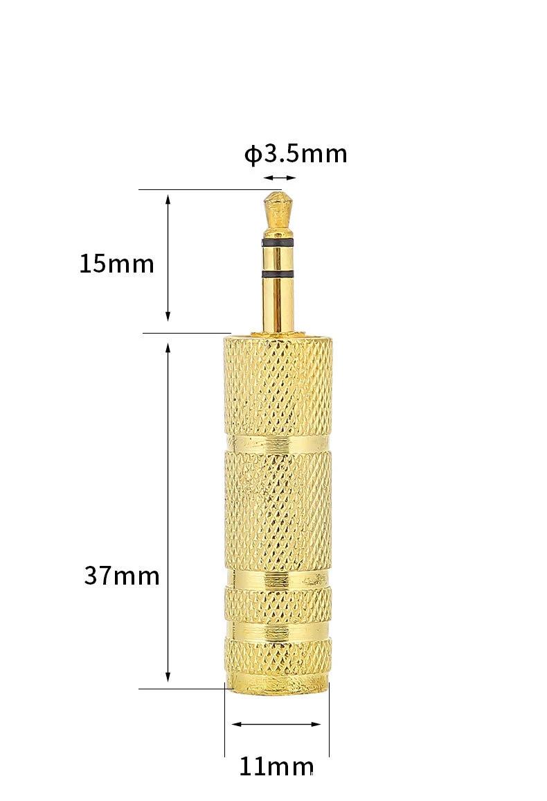 Universal Audio Adapter - Dual Size 6.5mm and 3.5mm Male Stereo Converter for Headphones and Microphones