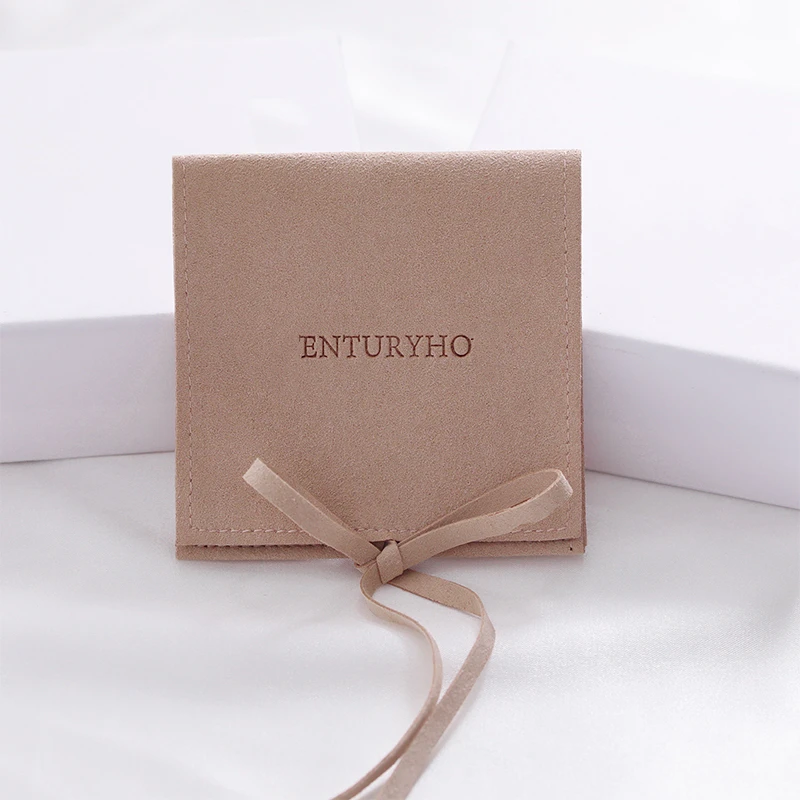

50PCS Microfiber Jewelry Pouch Custom Printed Logo Wholesale Luxury Package Bags Earrings Necklace Gift Luxury Pouches