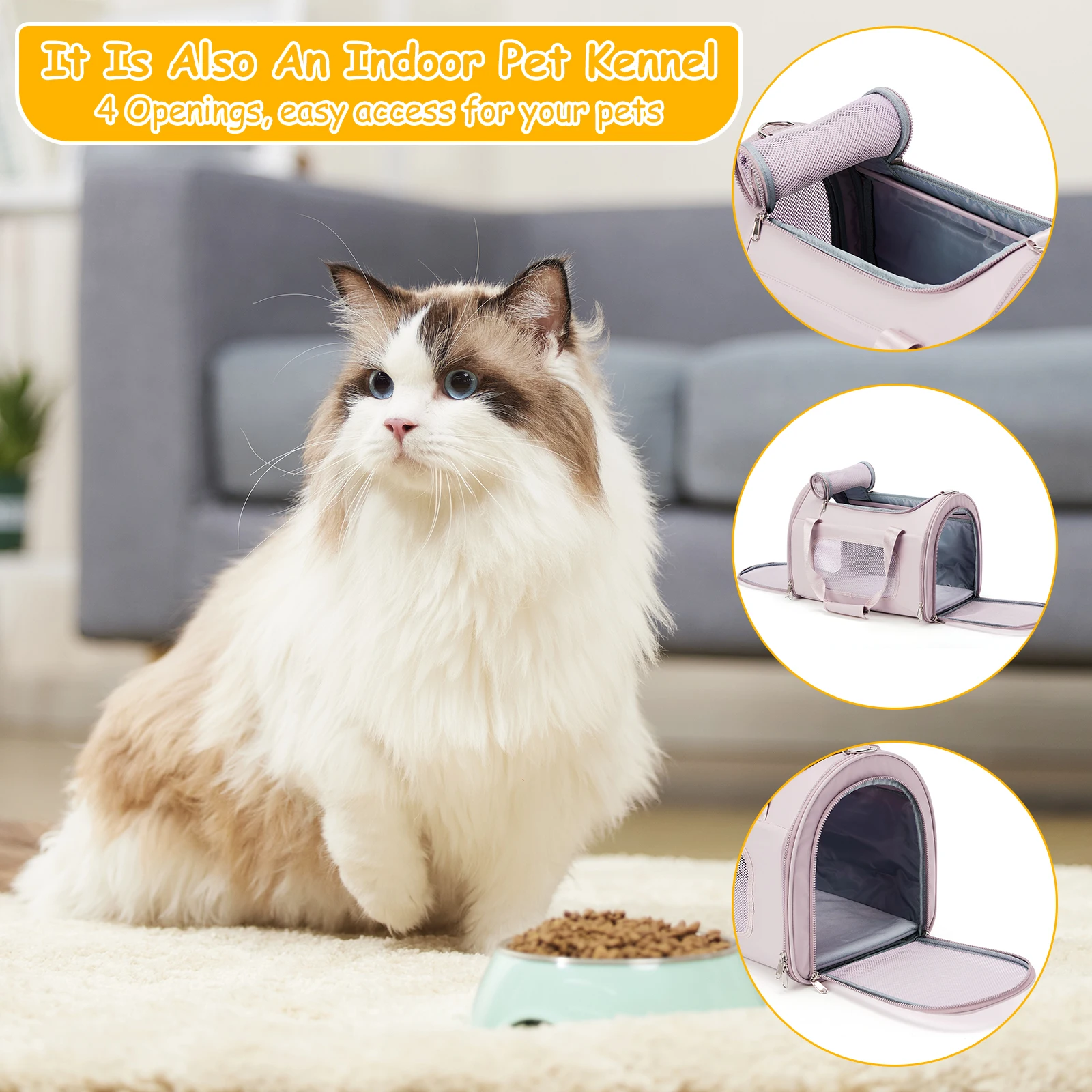 Cute Pet Carrier Backpack for Small Cats and Dog, Support for Travel Hiking Outdoor Use Shoulder and Crossbody Transport Package