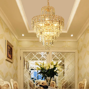 Elegant Crystal Chandelier Modern Droplet Ceiling Lamp Pendant Lighting Fixture Luxury Waterfall Hanging Chandelier 3
