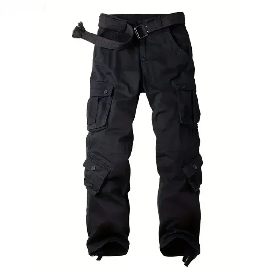 Pantaloni cargo mimetici da uomo Pantaloni da combattimento tattici multitasche alla moda Pantaloni casual da esterno larghi in puro cotone per uomo - immagine 4