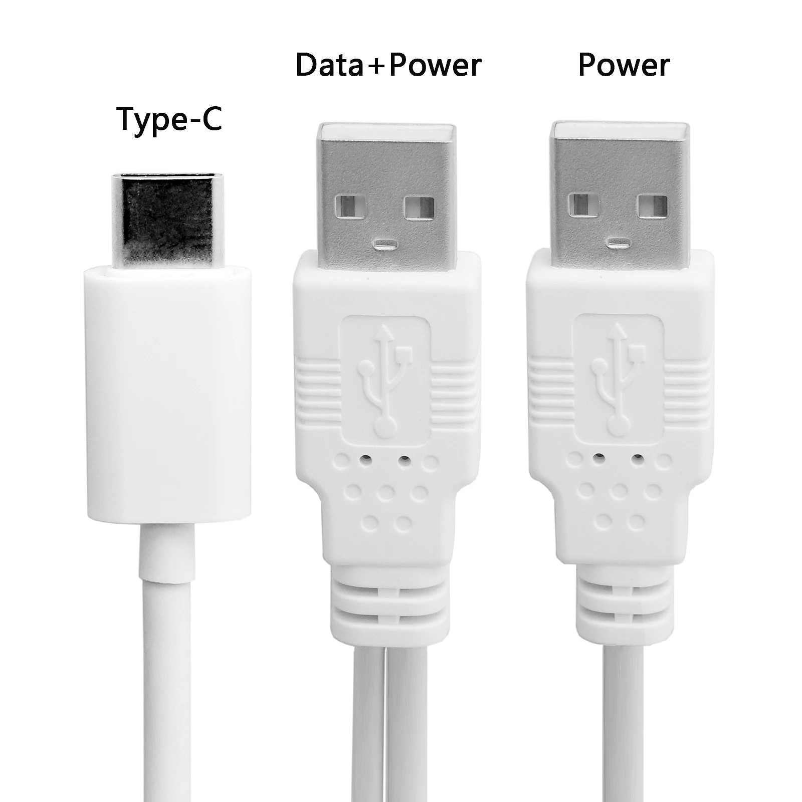 Cablecc USB 3.1 Type C USB-C to Dual USB2.0 Type-A Male Extra Power Data Y Cable for Cell Phone & Hard Disk