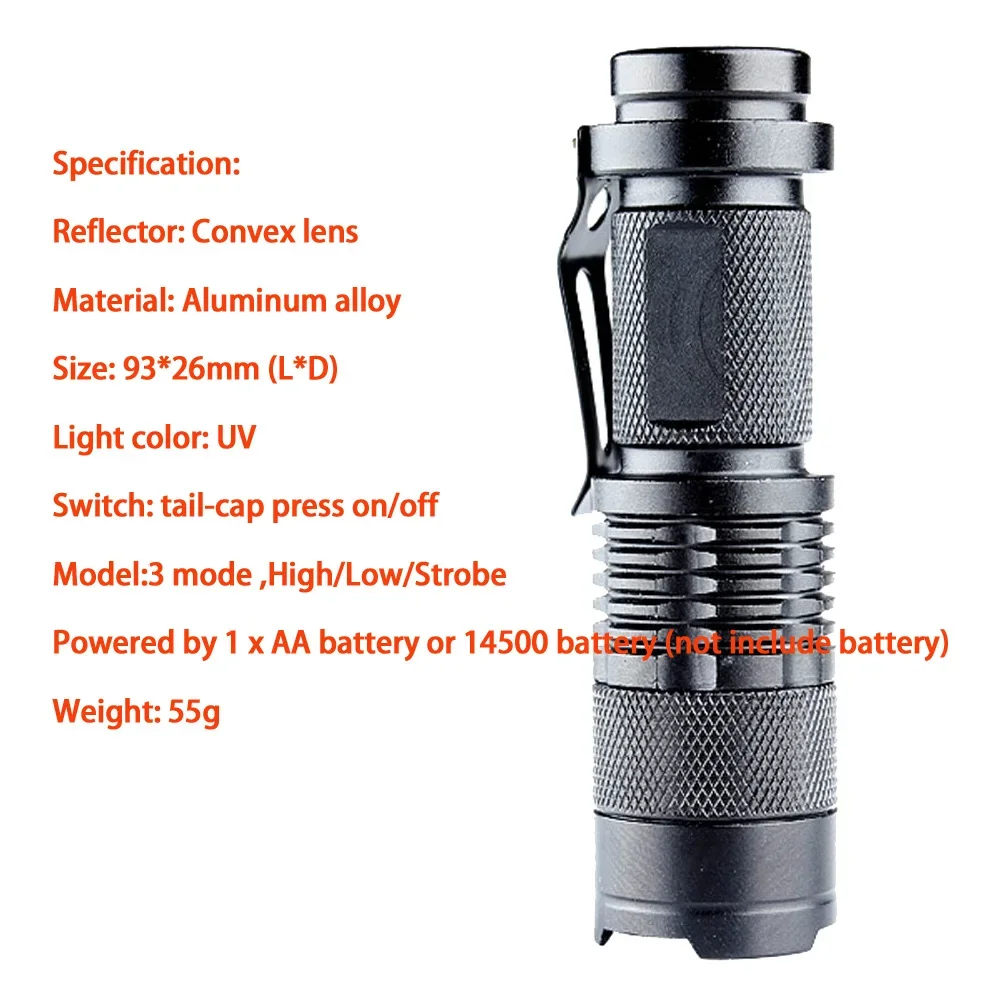 Mini 9/21LED UV Flashlight Ultra Violet Light Torch