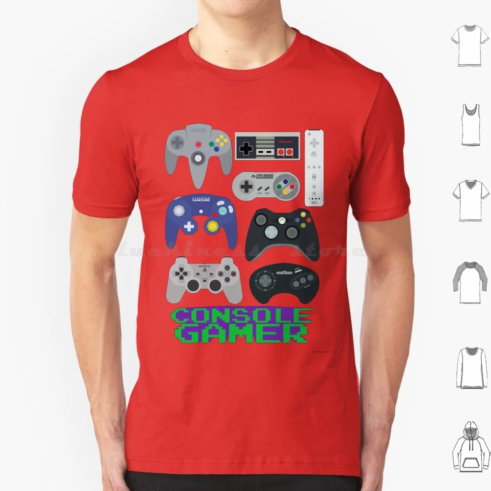 Console Gamer Shirt T Shirt 6Xl Cotton Cool Tee Wii Nes Snes 64 Gamecube Console Gamer Gamer Videogiochi Vidya Vector Microsoft