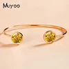 2023 New Arrival Fashion Van Gogh Starry Night Paintings Glass Dome Bangle Cuff Jewelry Handmade Golden Color Bangles 4