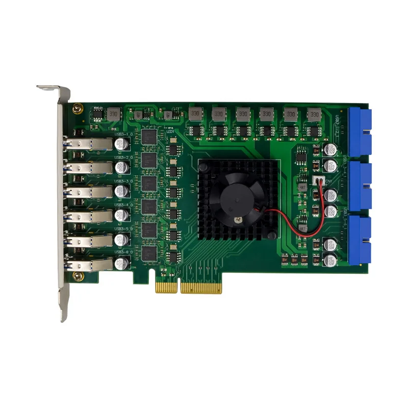 PCIe X4 NEC720202 12포트 USB3.0 산업용 카메라 비전 수집 어댑터 카드 모델 SE-U30202A-12U OEM