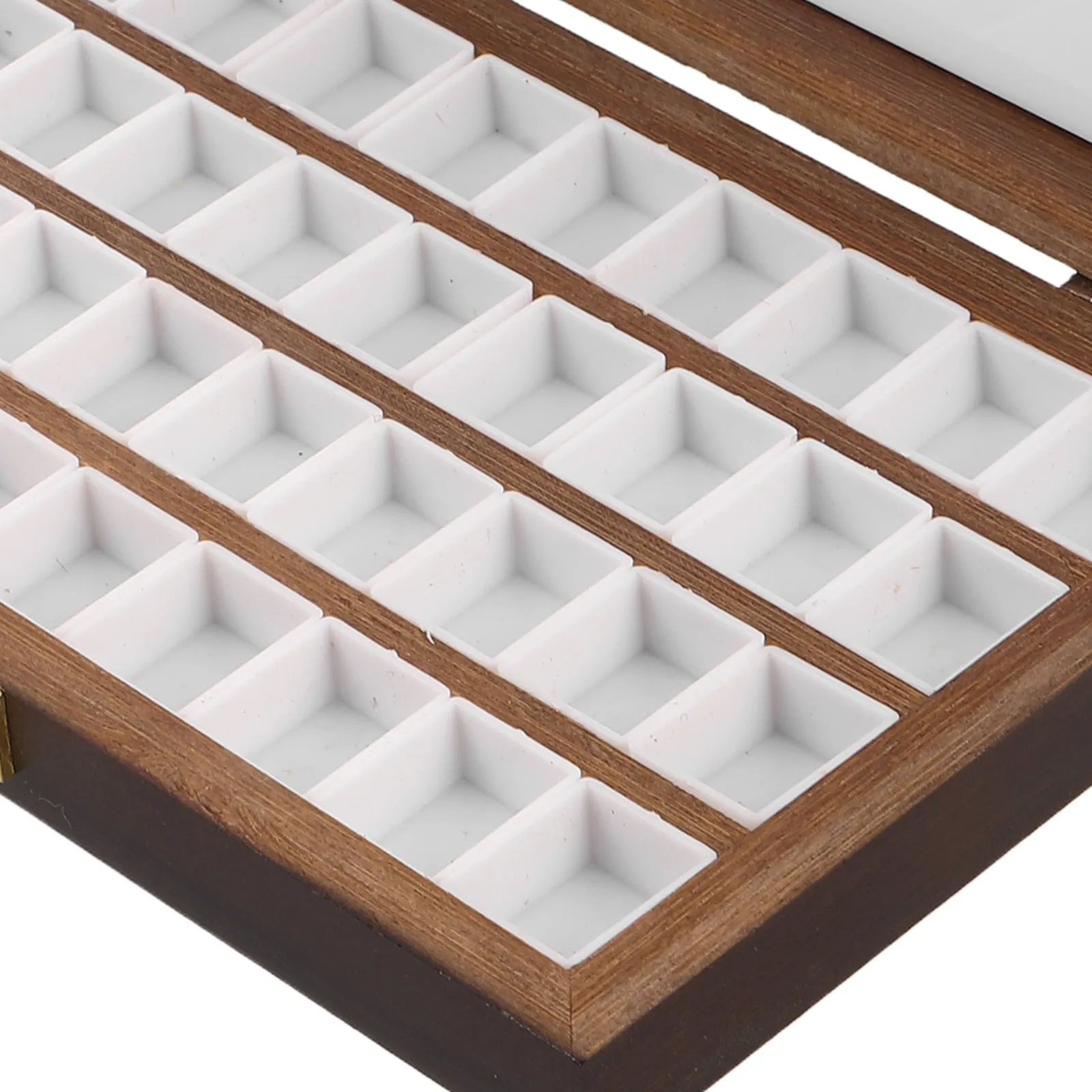 휴대용 수채화 팔레트 박스 블랙 월넛 우드 36웰 믹싱 트레이 페인트 보관함 여행용 아티스트 휴대용 페인트 박스