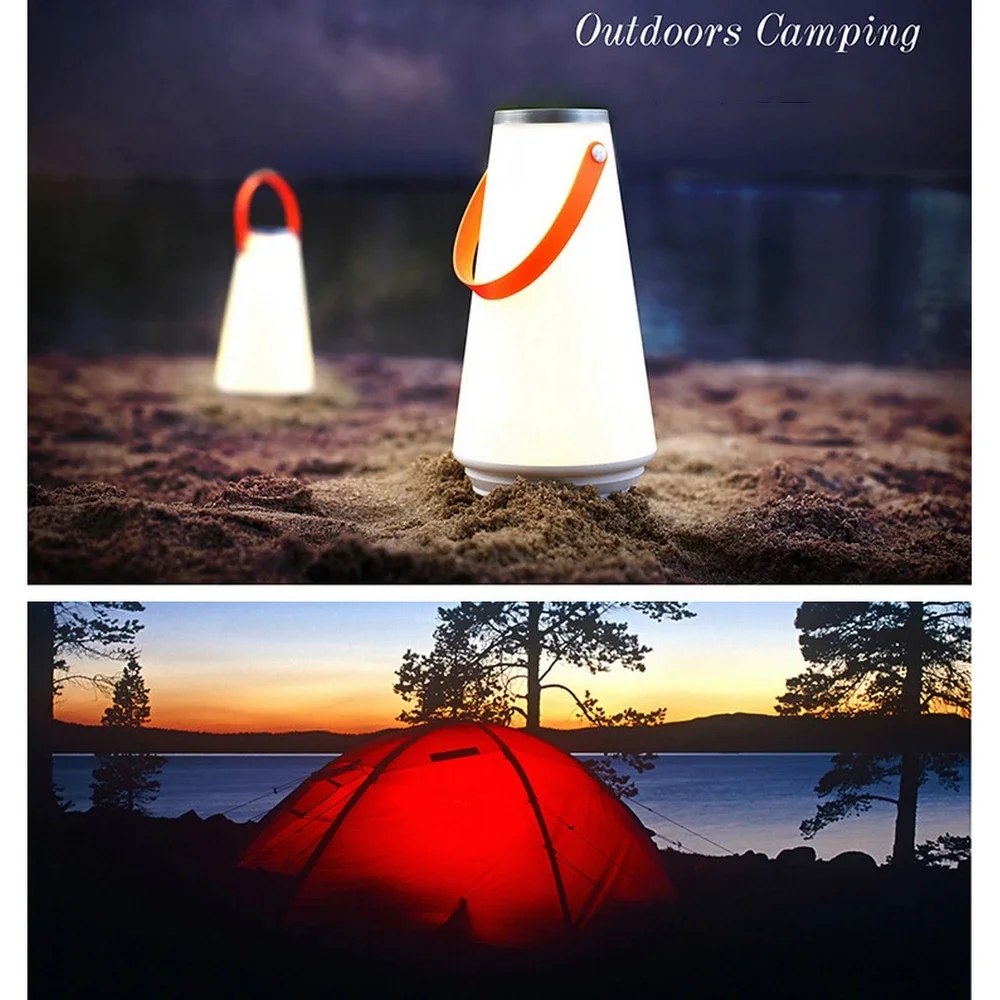 

Portable LED USB Rechargeable Night Light with Wireless Touch Switch for Home Table Lamp Outdoor Camping Emergency Lighting
