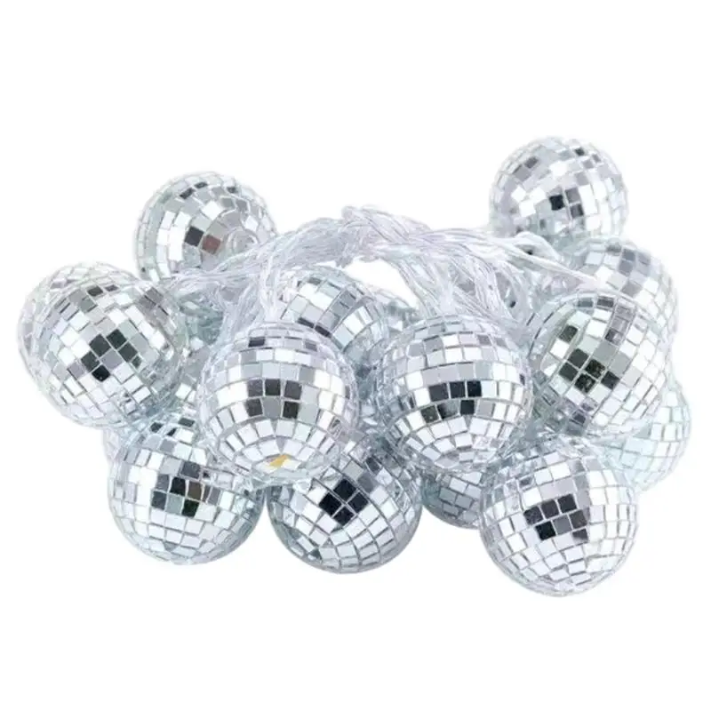 

Led Disco Mirror Balls Power Saving Vintage LED Mirror Ball Lights Home Decor Products For Christmas Tree Stairs Corridor Window