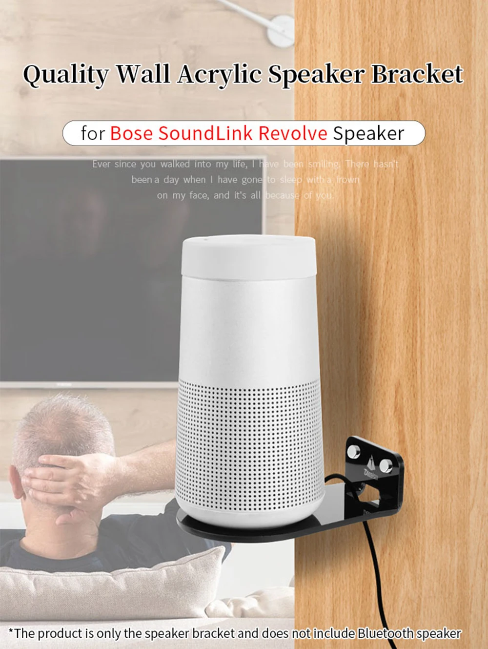 Acrylic Wall Speaker Bracket for Bose SoundLink Revolve II Stand Revolve+ Speaker Holder Base Support Frame Storage Rack