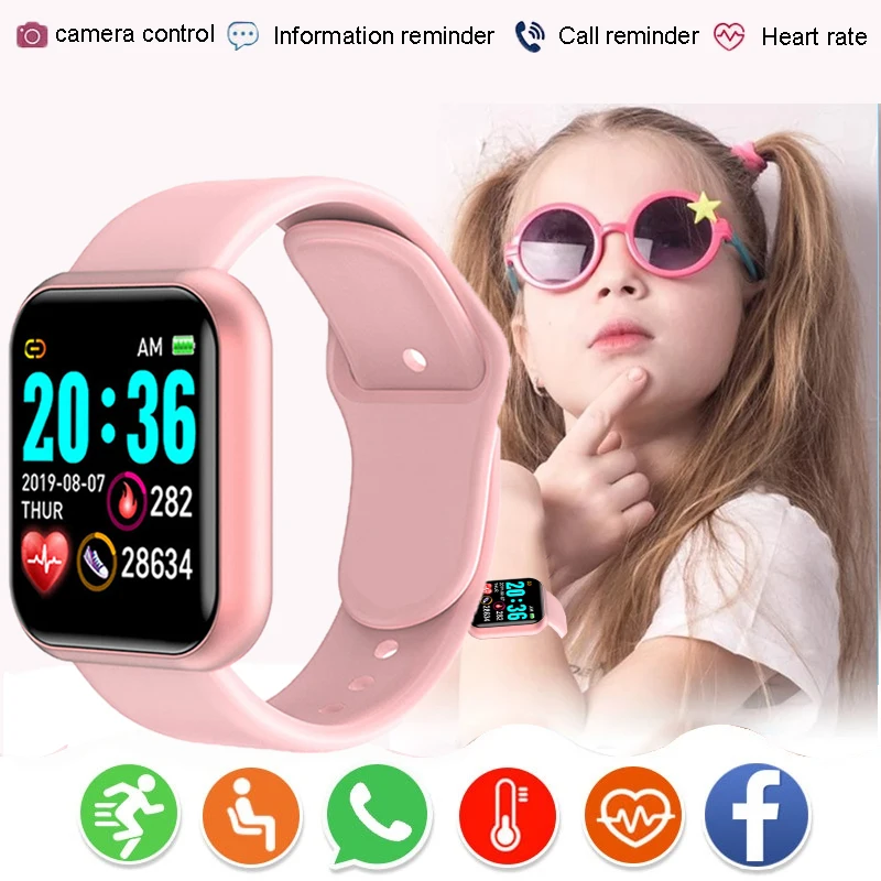 Child Children Smart Watch Fitness Tracker Sport Heart Rate Monitor Blood Women Bracelet Watch Y68 Boy Girl Smart Watches reloj m4 smart bracelet waterproof fitness tracker smart band blood pressure blood oxygen heart rate monitor wristband smart watch