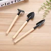 3 Pcs/set Mini Spade Shovel Harrow Flowerpot Tool Potted Plants Maintenance Wooden Handle Rake Plant Soil Shovels Gardening Tool 2