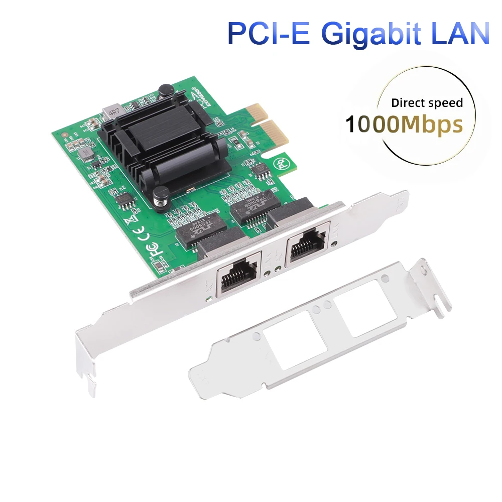 

Сетевая карта PCI-E-RJ45 с двумя портами, 1 Гбит/с