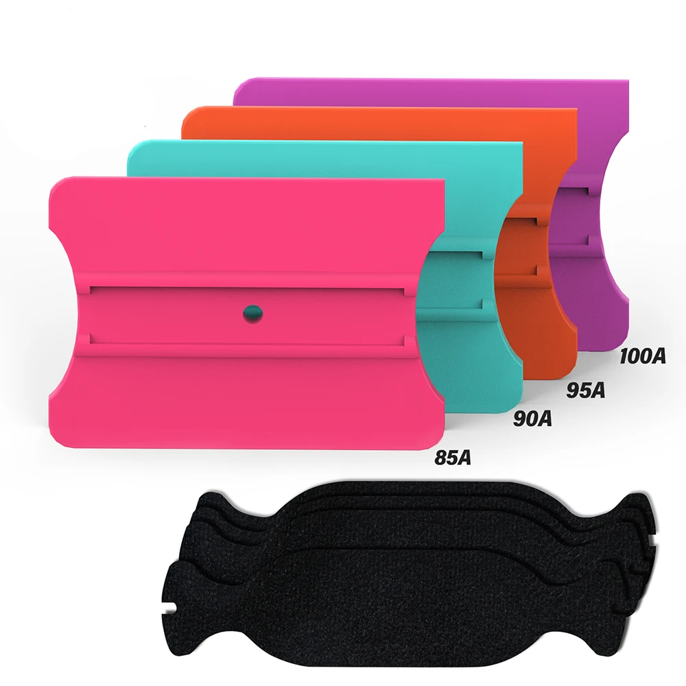 

EHDIS Soft Tinting Squeegee With 4pcs Fabric Felt Carbon Fiber Film Wrapping Vinyl Applicator Car Sticker Decals Install Scraper