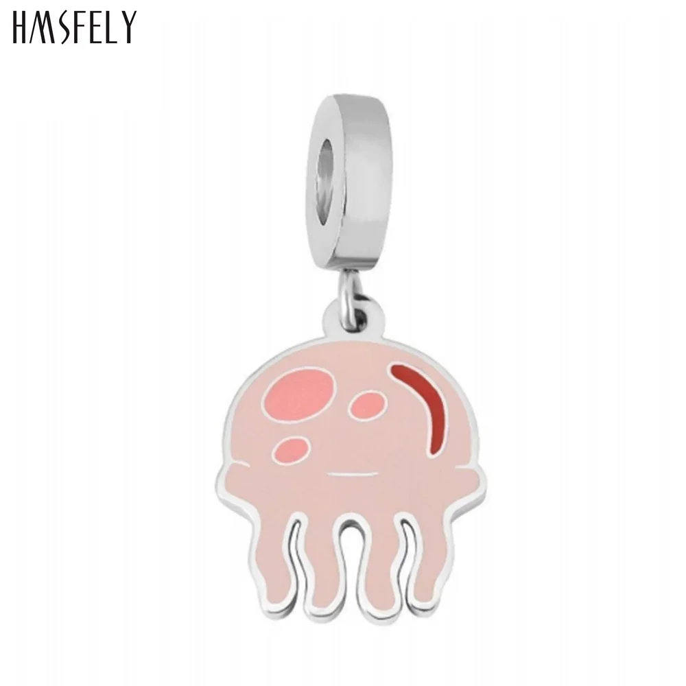

HMSFELY Blue and Pink jellyfish Tag Pendant For DIY Bracelet Necklace Jewelry Making Accessories Women Bracelets Parts
