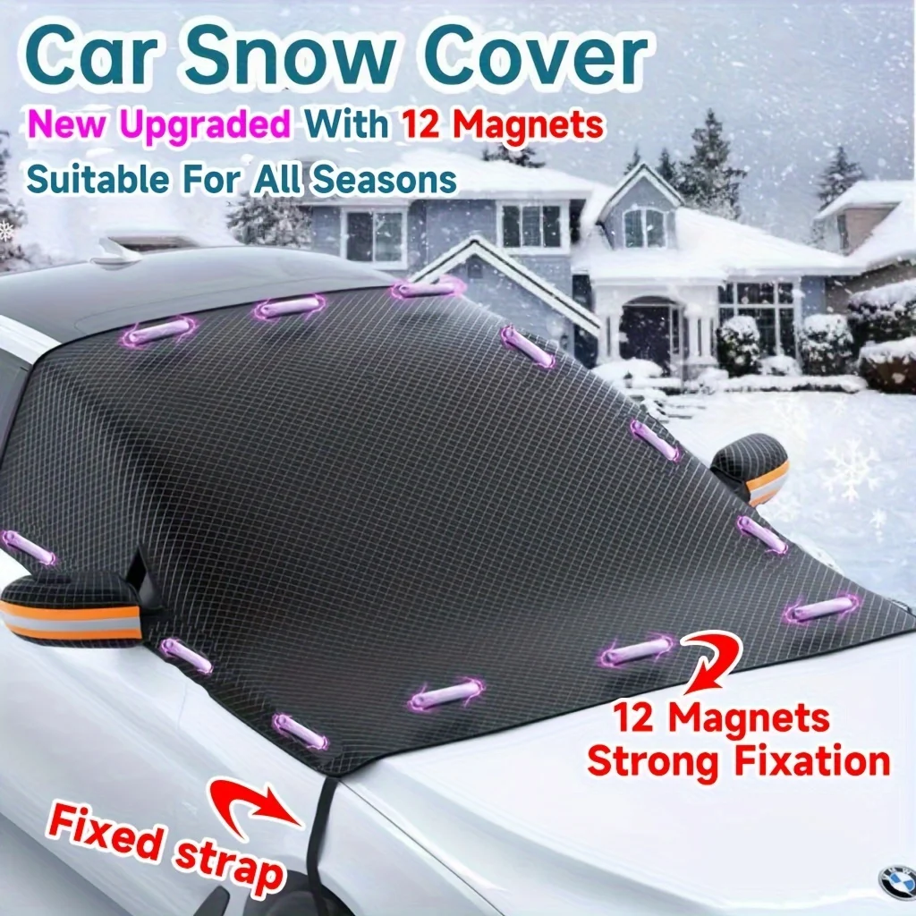 Car Cover Winter Magnetic Suction Universal Style Car Snow Cover Anti-Frost Anti-Freeze Front Windshield Car Window Snow Cover