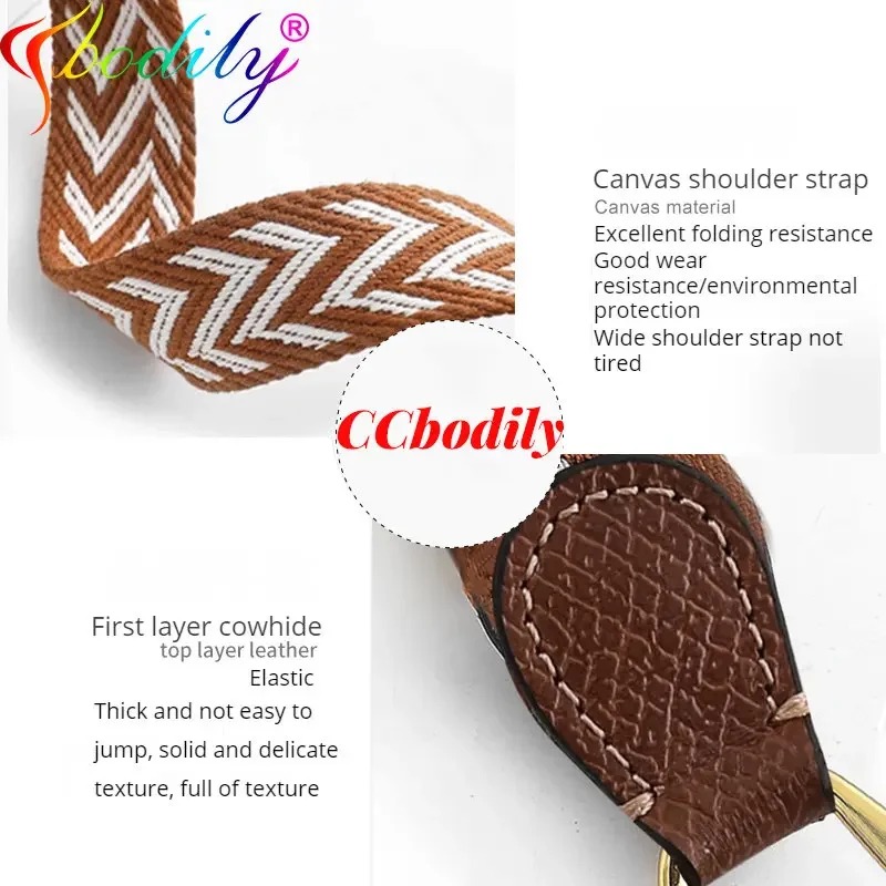 Trans formation For Longchamp Bag Straps Punch-free Genuine Leather Canvas Shoulder Strap Crossbody Bag Conversion Accessories
