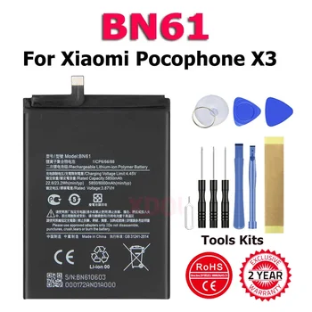 New Phone BN61 Battery For Pocophone X3 Poco X3 Replacement Bateria + Tools